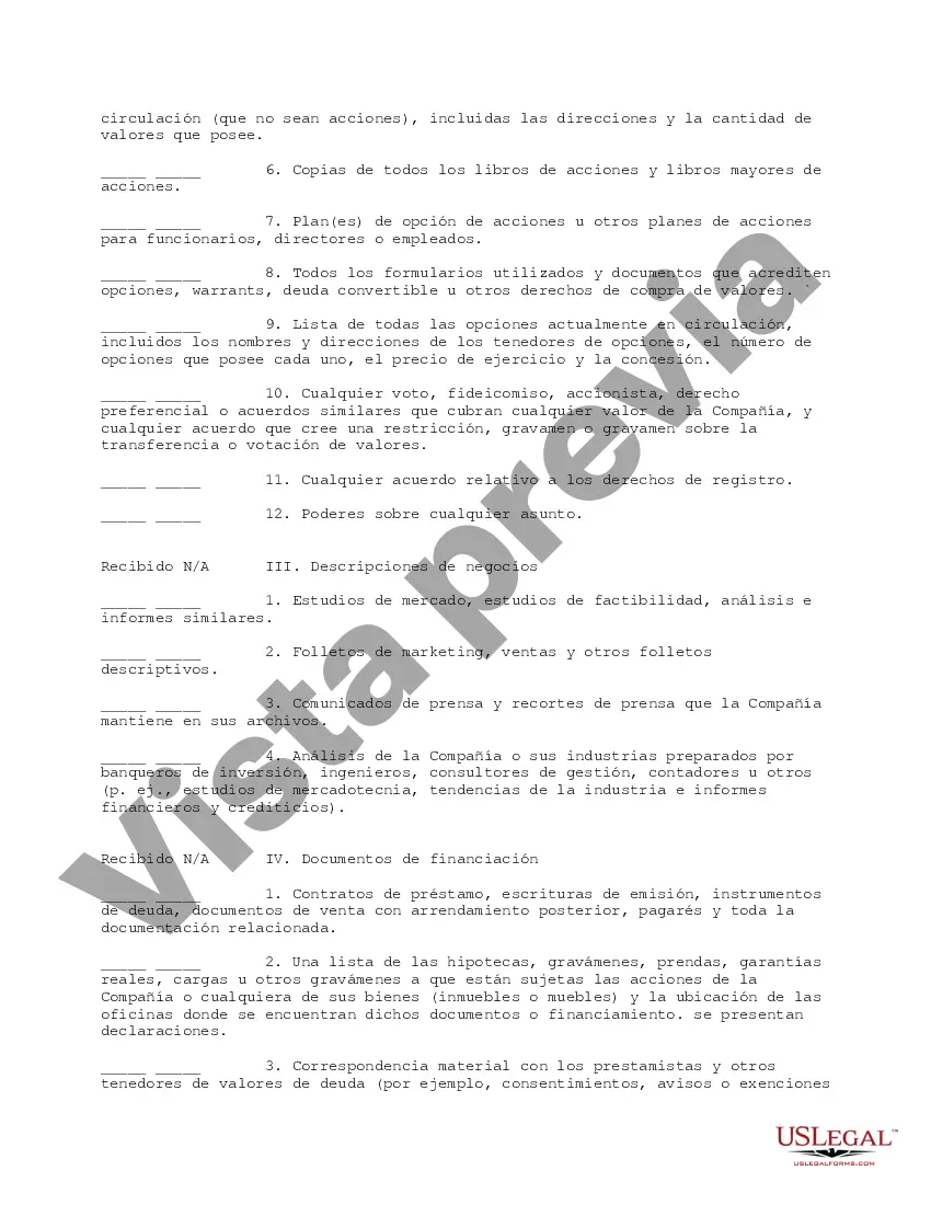 Preview Formulario de solicitud de debida diligencia de inversión de capital