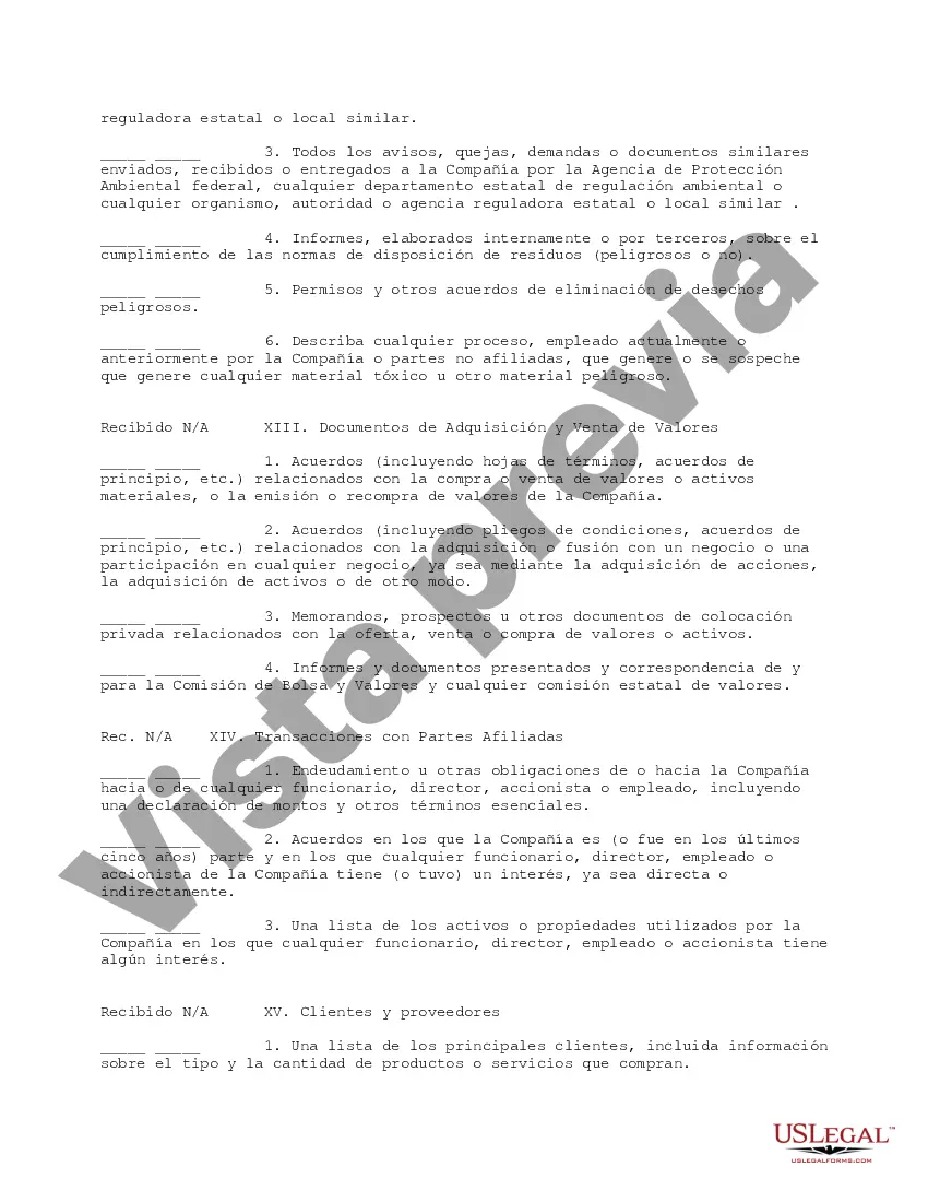 Preview Formulario de solicitud de debida diligencia de inversión de capital