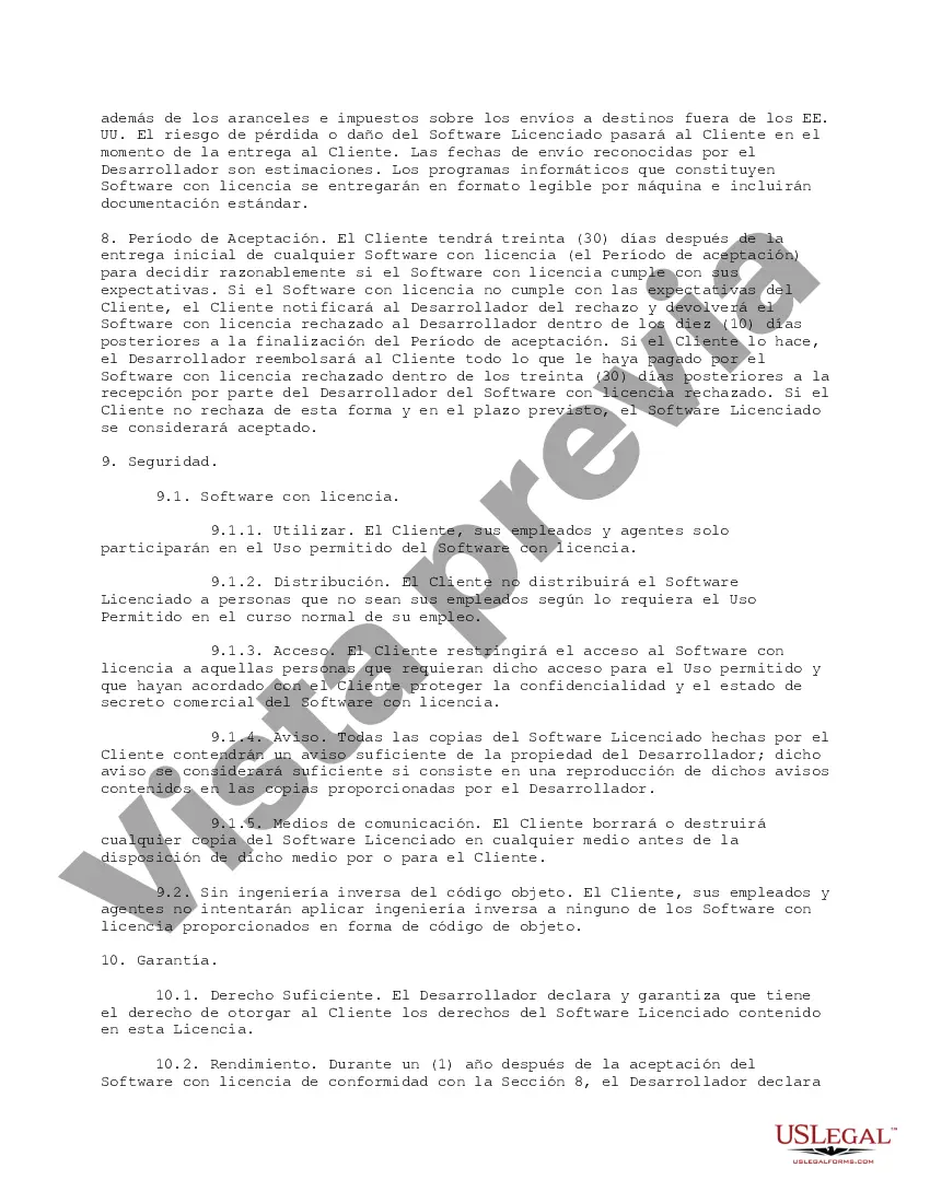 Preview acuerdo de licencia de software