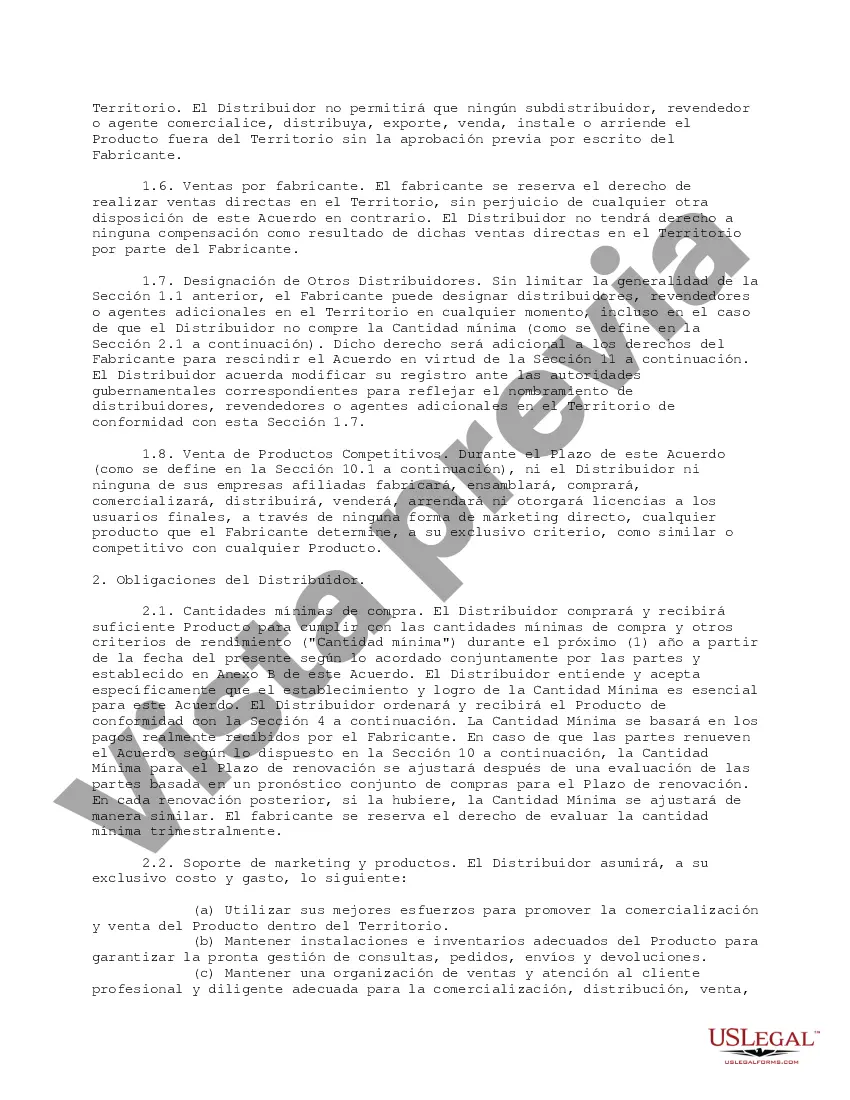 Preview Acuerdo de distribución internacional