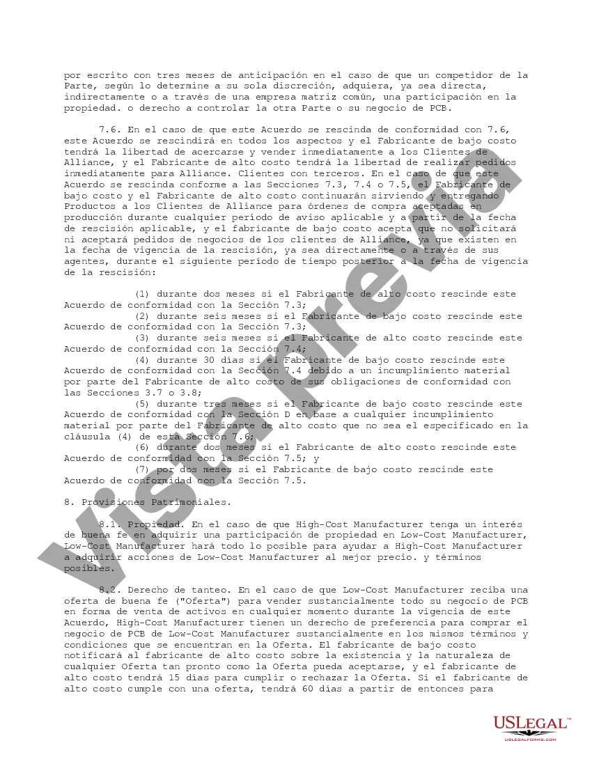 Preview Contrato de acuerdo de alianza de placa de circuito