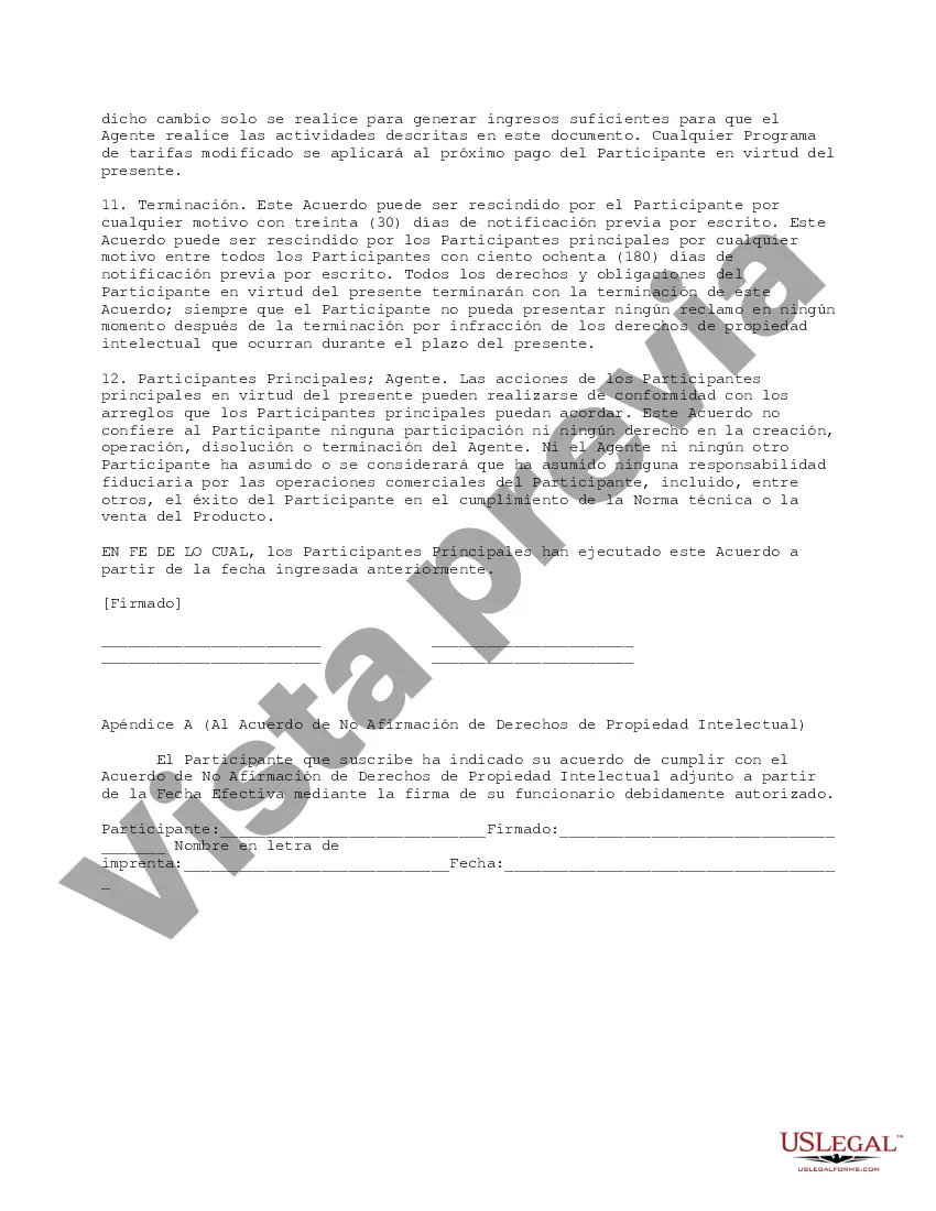 Preview Acuerdo de No Afirmación de Derechos de Propiedad Intelectual