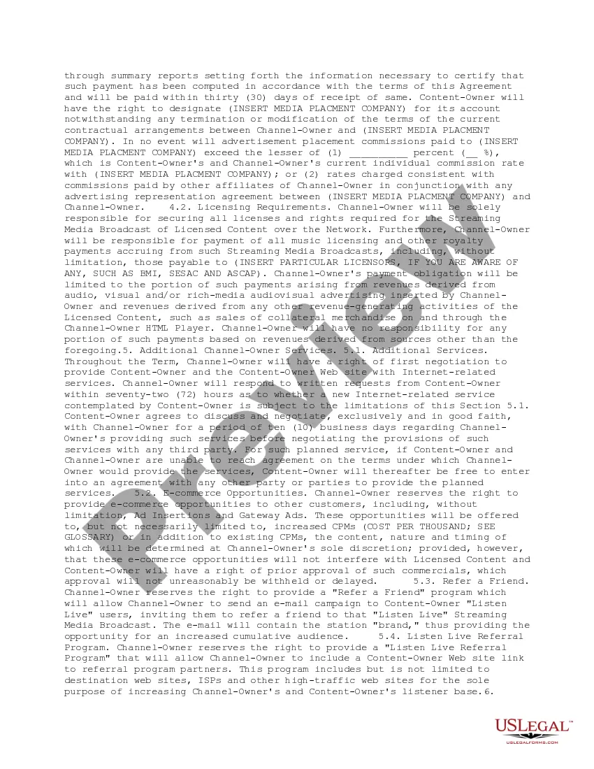 Get Media Streaming Agreement Preview Media Streaming Agreement