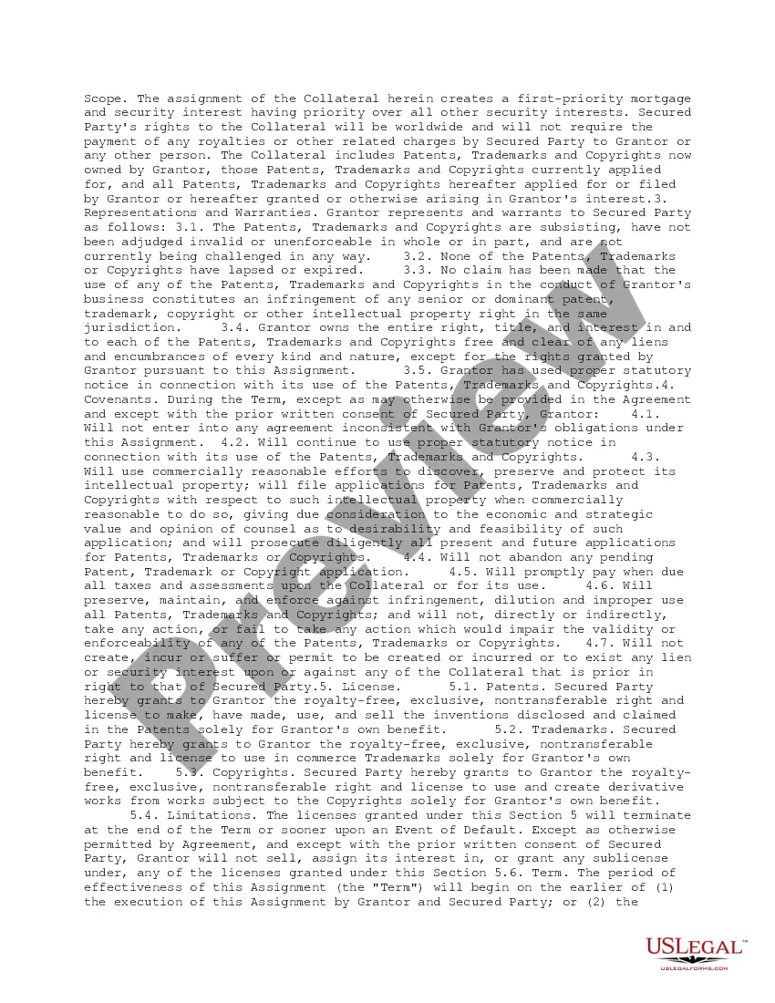 Preview Collateral Assignment of Intellectual Property