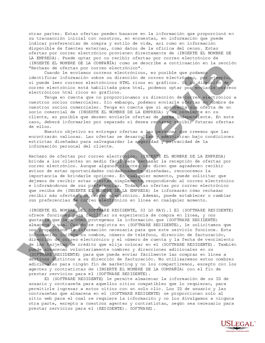 Get Ejemplo de declaración de privacidad del sitio web Preview Ejemplo de declaración de privacidad del sitio web