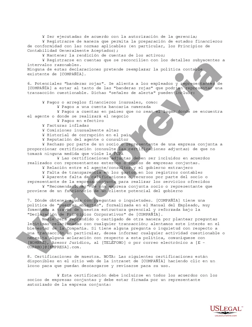 Preview Ley de Prácticas Corruptas en el Extranjero - Política Corporativa
