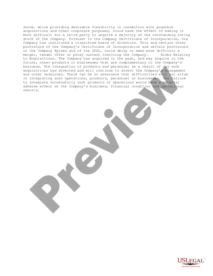 Get Selected Risk Factors - Software Company Preview Selected Risk Factors - Software Company