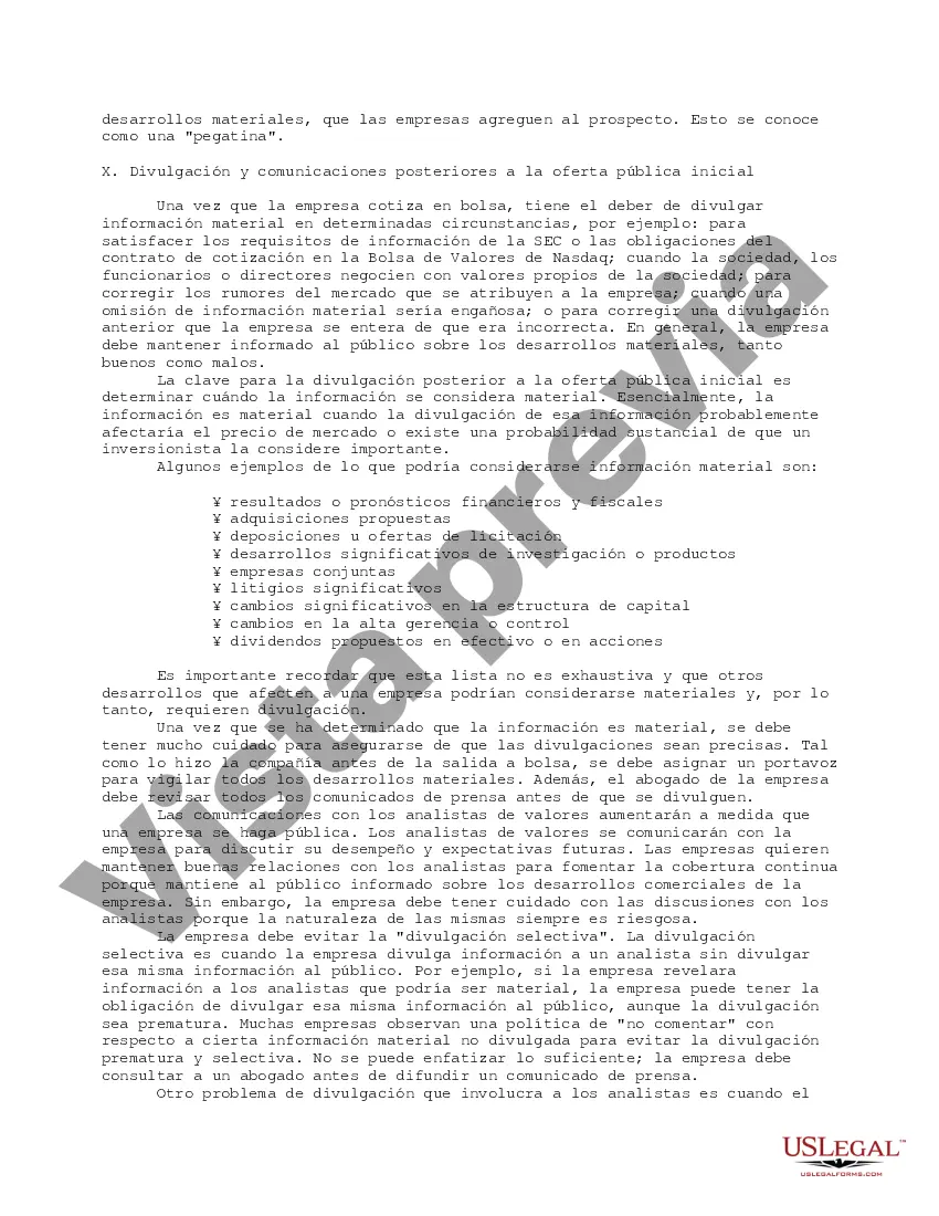 Preview Memorándum completo previo a la salida a bolsa para empresas de alta tecnología