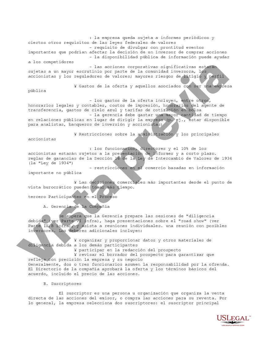 Preview Memorándum completo previo a la salida a bolsa para empresas de alta tecnología