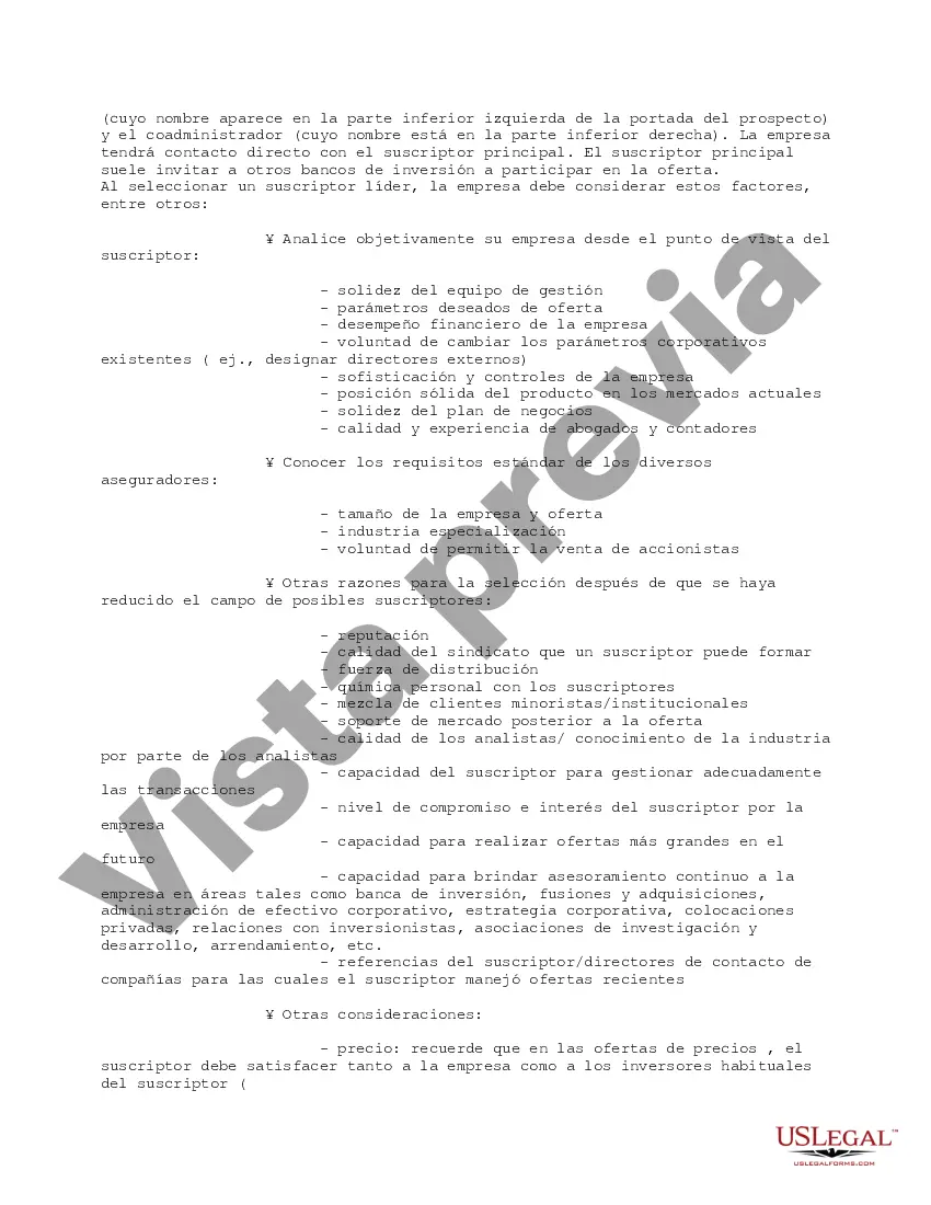 Preview Memorándum completo previo a la salida a bolsa para empresas de alta tecnología