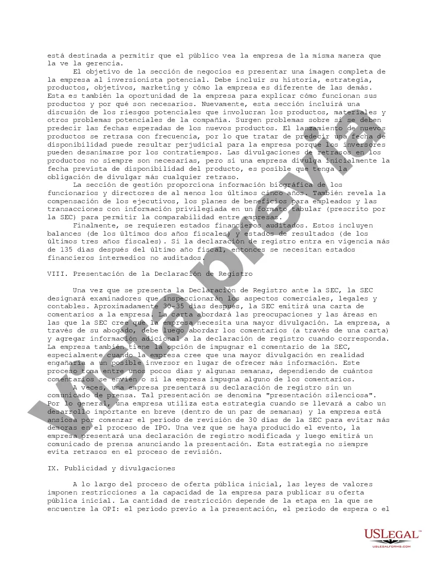 Preview Memorándum completo previo a la salida a bolsa para empresas de alta tecnología