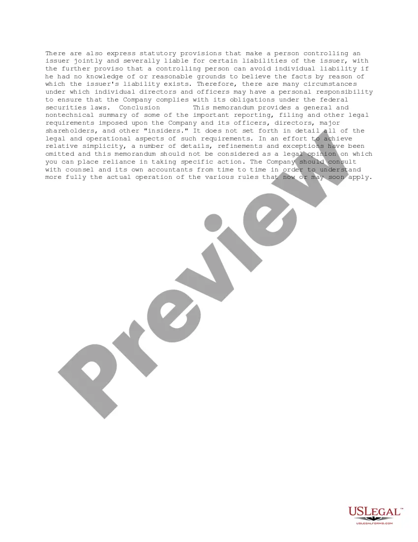 Get Limitation on Disposition of Securities Memorandum Preview Limitation on Disposition of Securities Memorandum