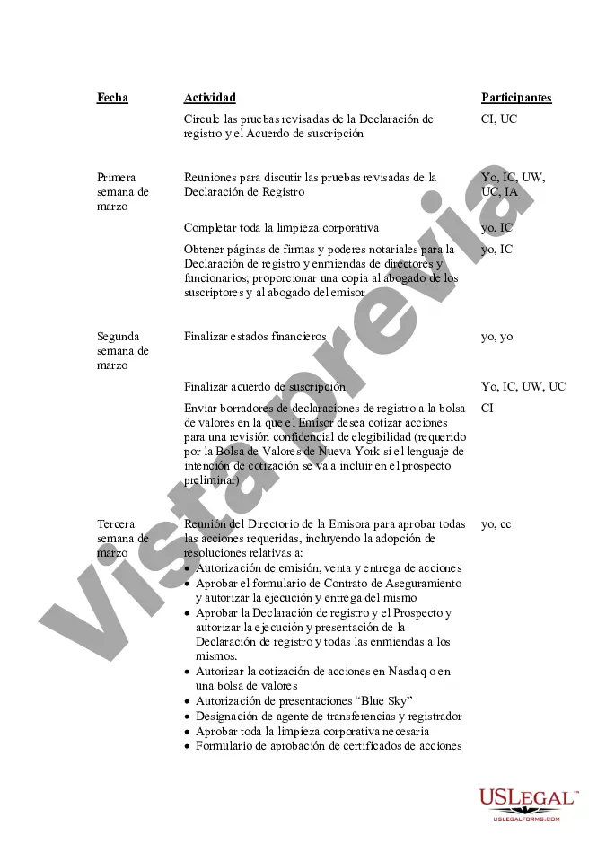 Get Cronograma de tiempo y responsabilidad de la OPI Preview Cronograma de tiempo y responsabilidad de la OPI