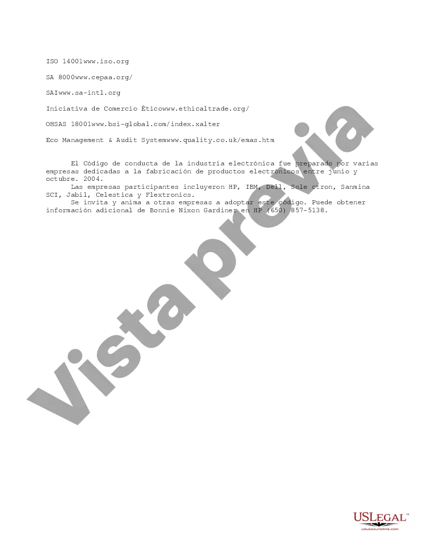 Preview Código de Conducta de la Industria Electrónica