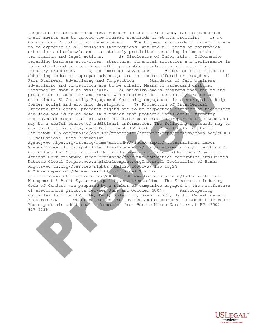Get Electronic Industry Code of Conduct Preview Electronic Industry Code of Conduct