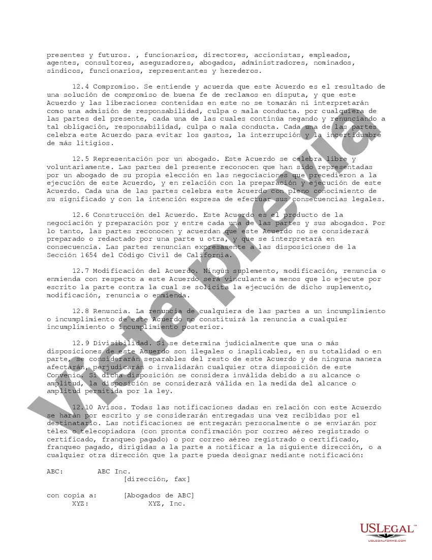 Preview Acuerdo de solución