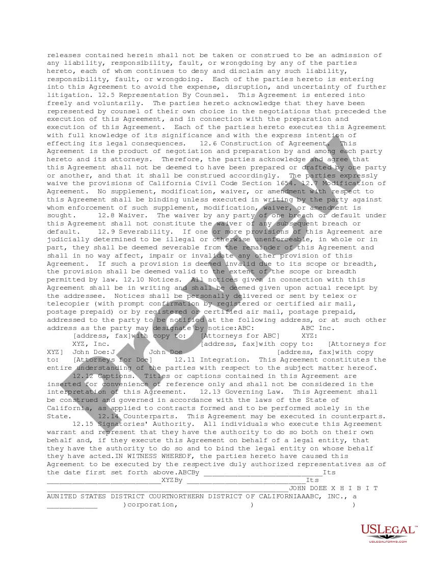Get Settlement Agreement Preview Settlement Agreement