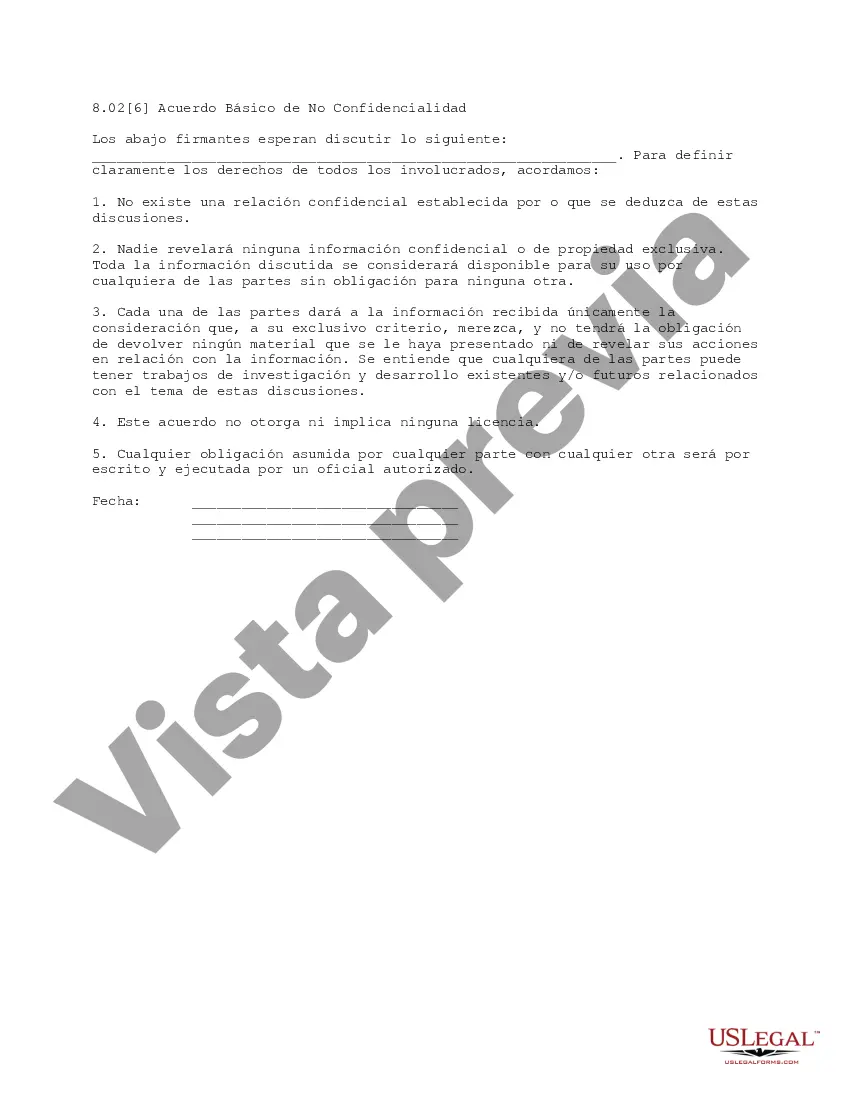 Preview Acuerdo Básico de Confidencialidad