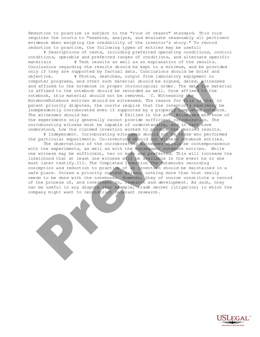 Get Guidelines for Invention Notebooks Preview Guidelines for Invention Notebooks