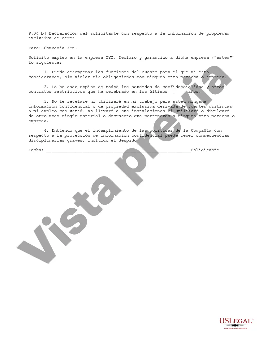 Get Declaración del solicitante con respecto a la información de propiedad de otros Preview Declaración del solicitante con respecto a la información de propiedad de otros