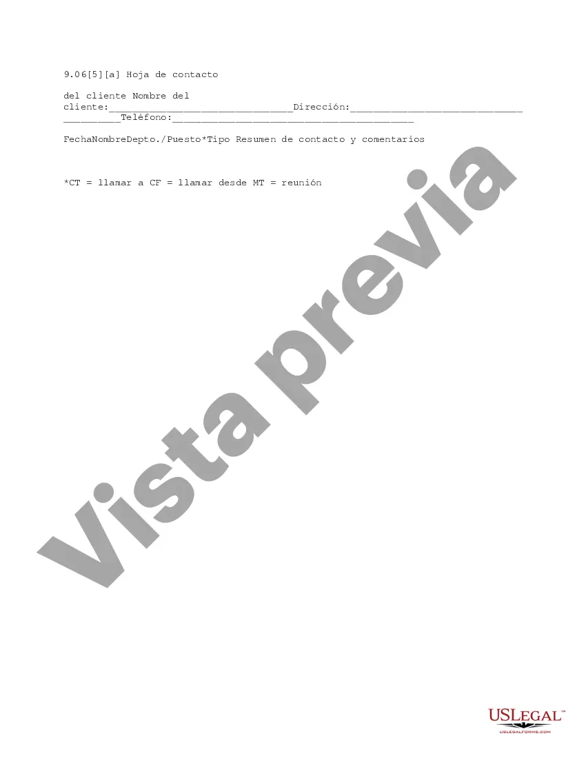 Preview Hoja de contacto del cliente