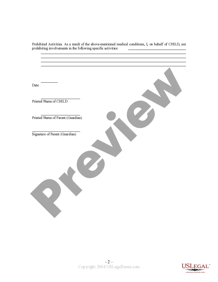 Get Waiver and Release From Liability For Minor Child for Bungee Jumping Preview Waiver and Release From Liability For Minor Child for Bungee Jumping