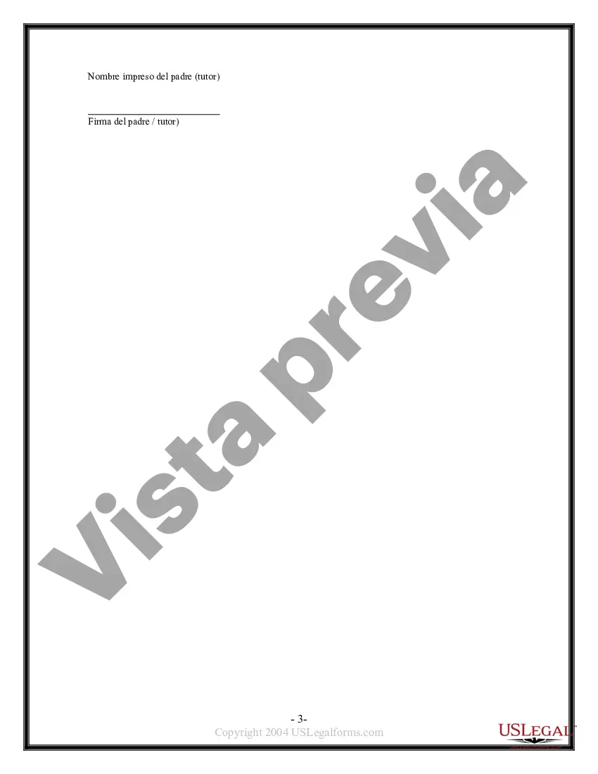 Preview Renuncia y Liberación de Responsabilidad para Menores de Edad por Buceo y Buceo de Piel