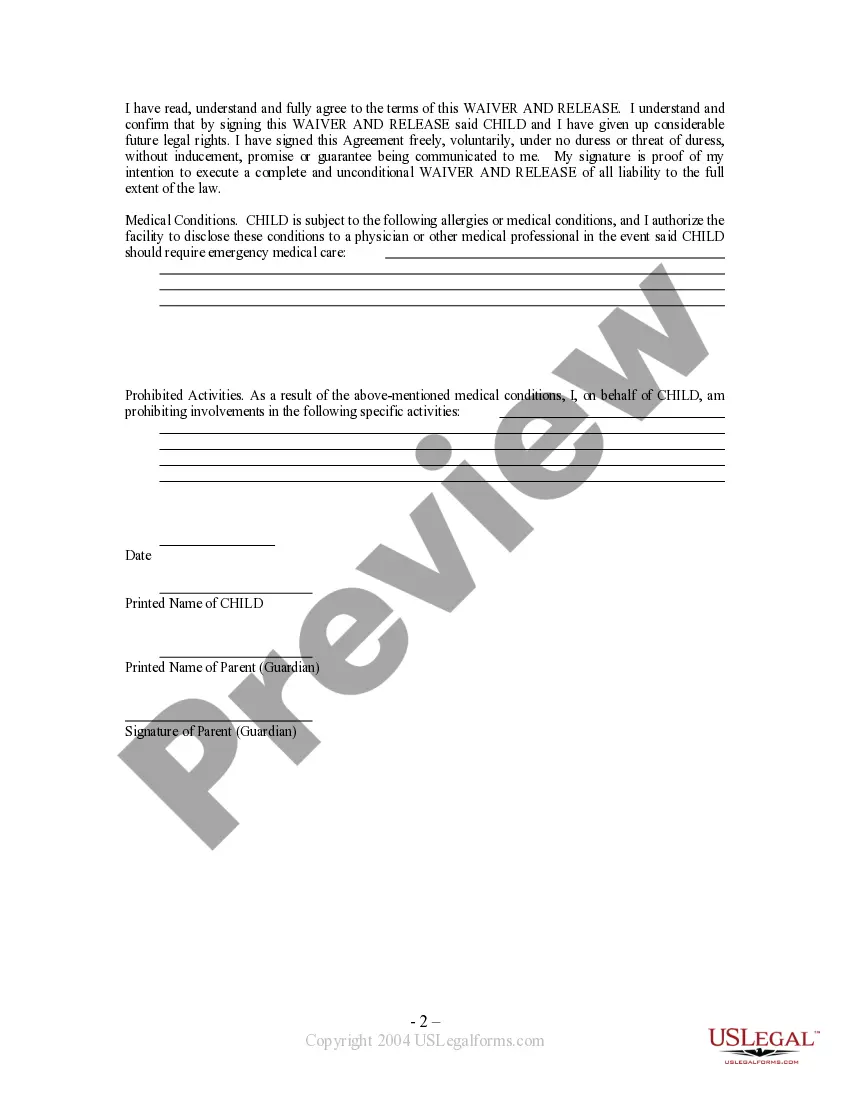 Get Waiver and Release From Liability For Minor Child for Motorsports Preview Waiver and Release From Liability For Minor Child for Motorsports