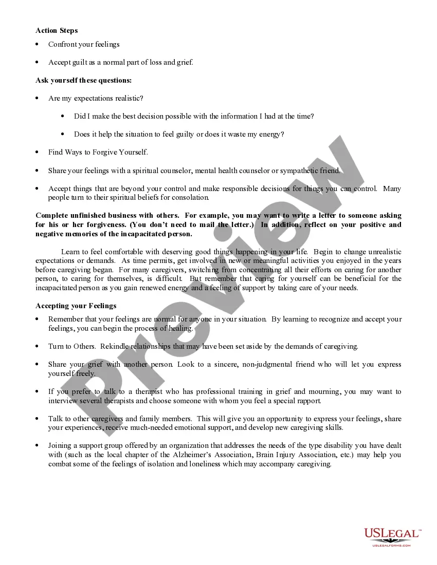 Get Handout for Grief, Mourning and Guilt Preview Handout for Grief, Mourning and Guilt