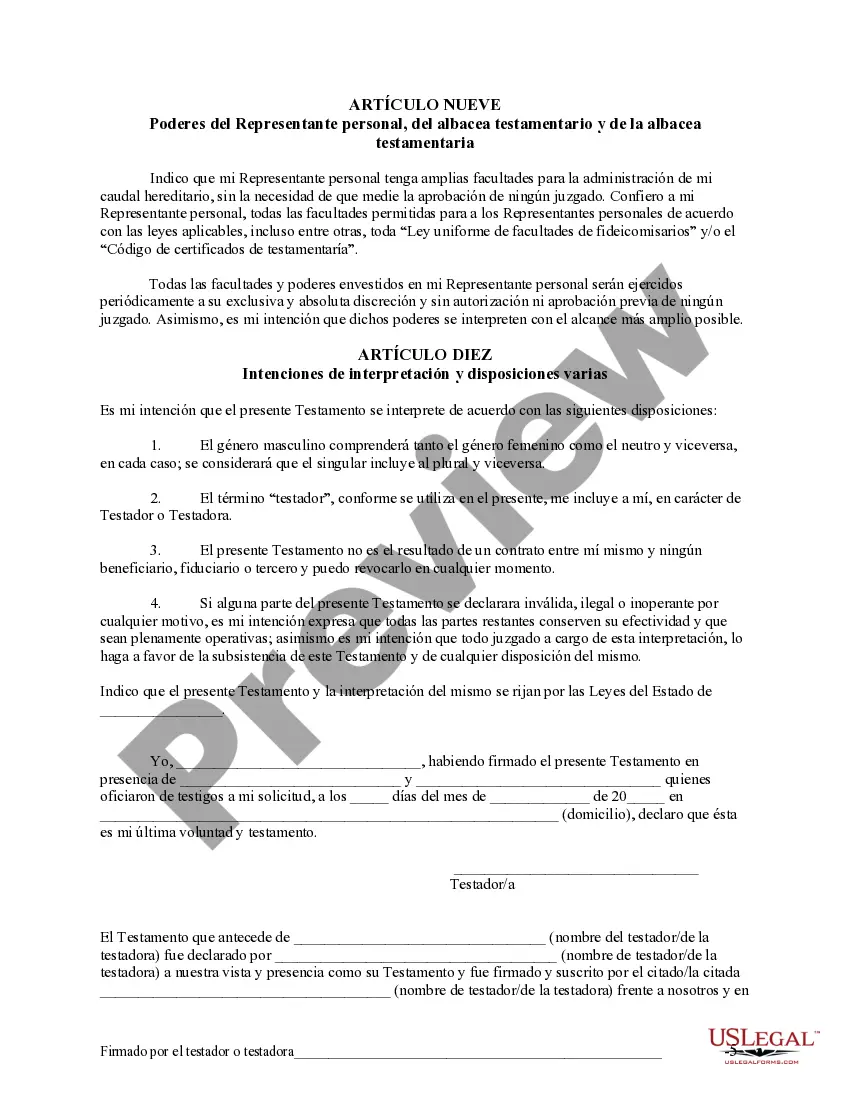 Get Ultima Voluntad y Testamento - Last Will and Testament Preview Ultima Voluntad y Testamento - Last Will and Testament