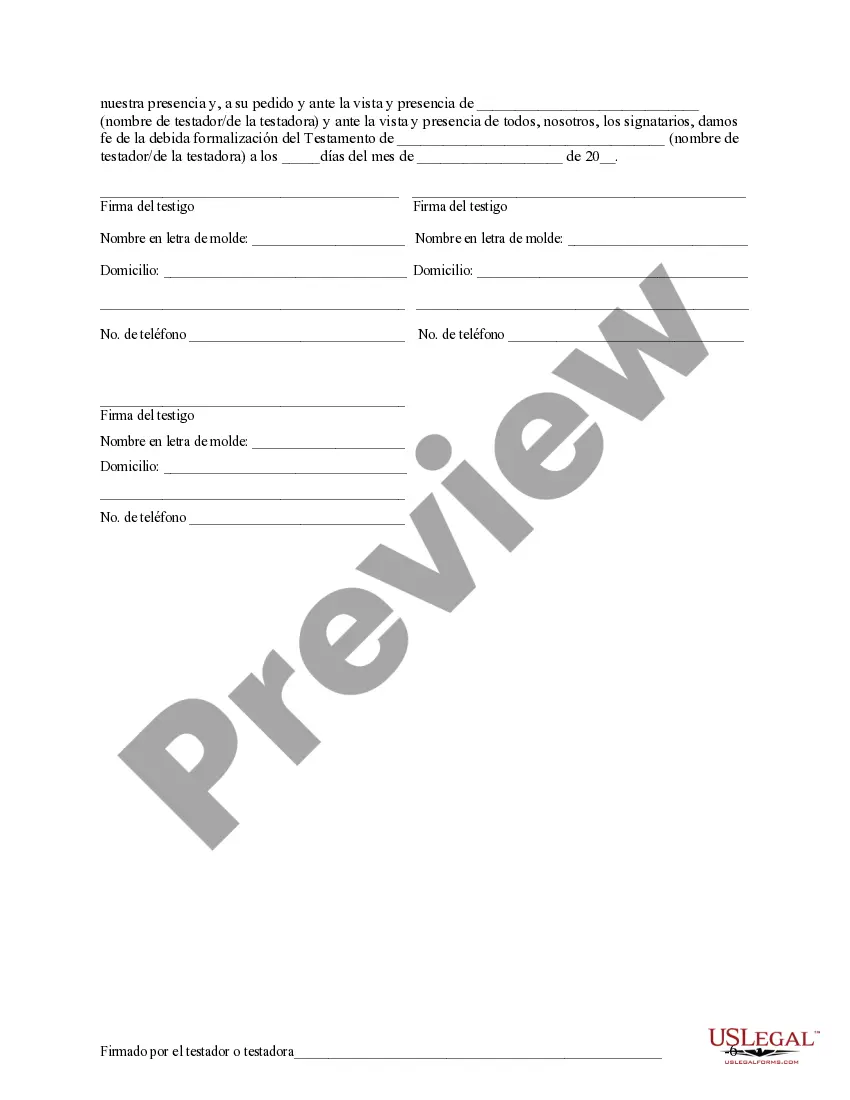 Get Ultima Voluntad y Testamento - Last Will and Testament Preview Ultima Voluntad y Testamento - Last Will and Testament