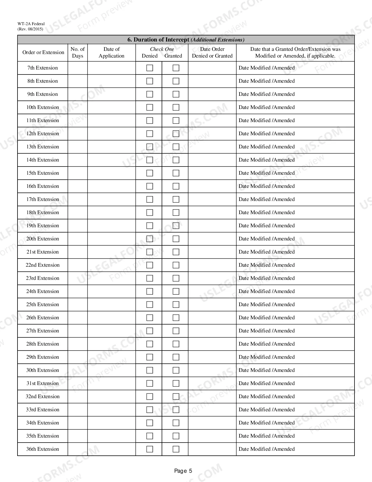 Preview Report of Application and/or Order Authorizing Interception of Communications (Federal)
