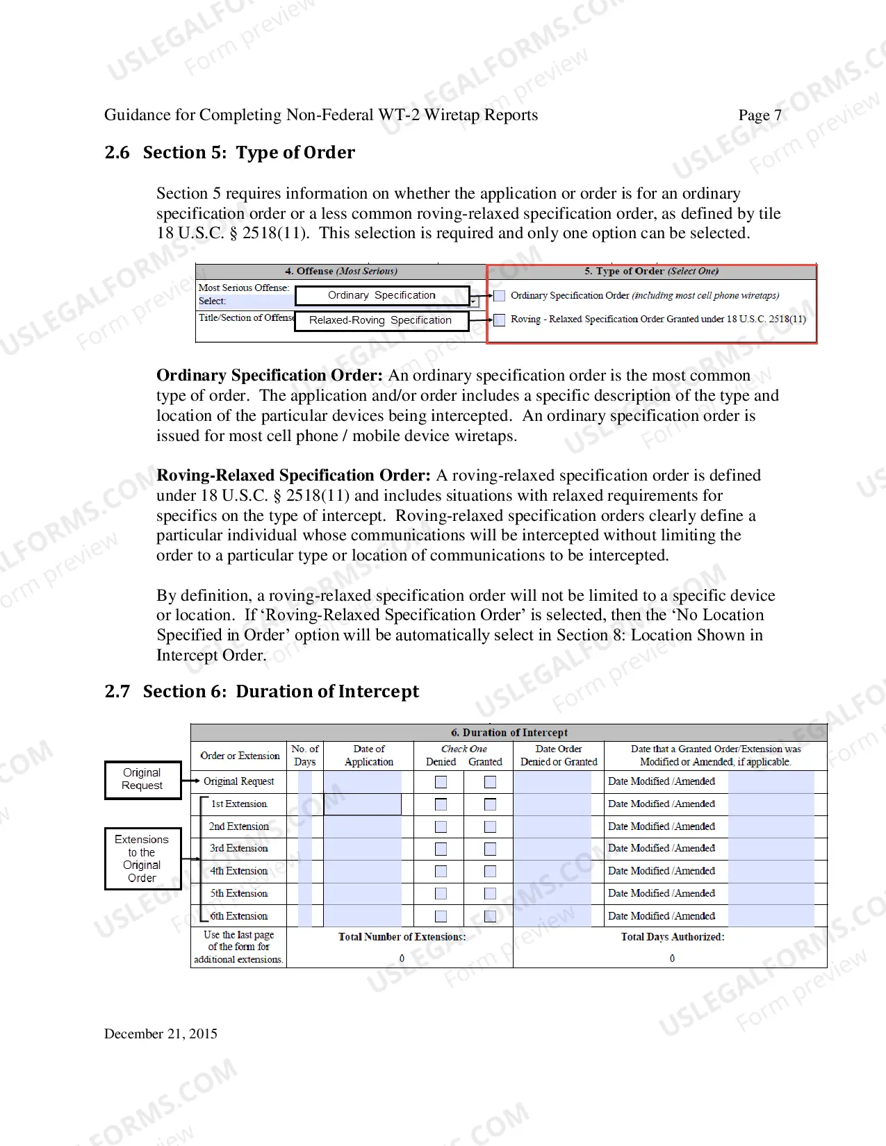 Preview Instructions for Report of Application and/or Order Authorizing Interception of Communications (State/County/Local)