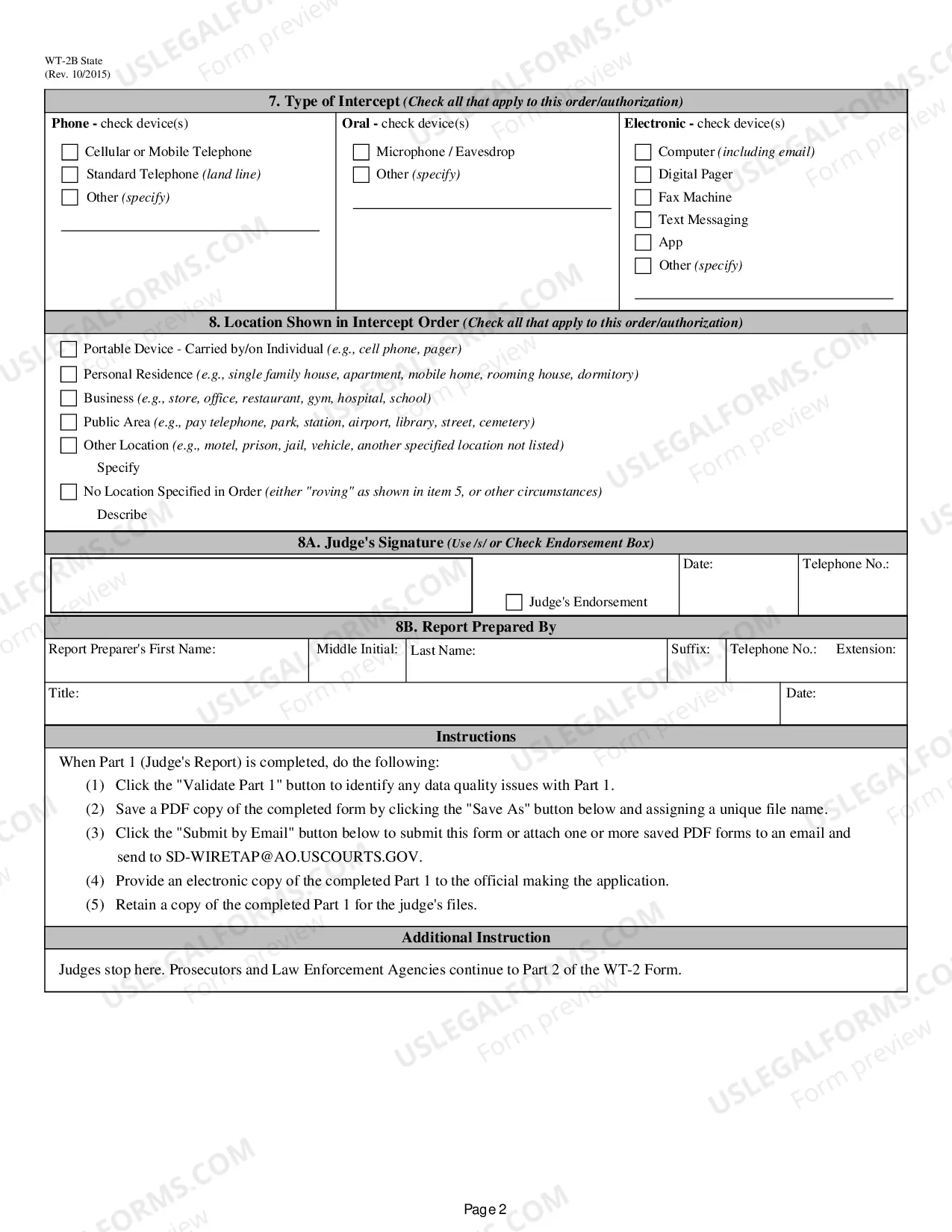 Preview Report of Application and/or Order Authorizing Interception of Communications (State/County/Local)