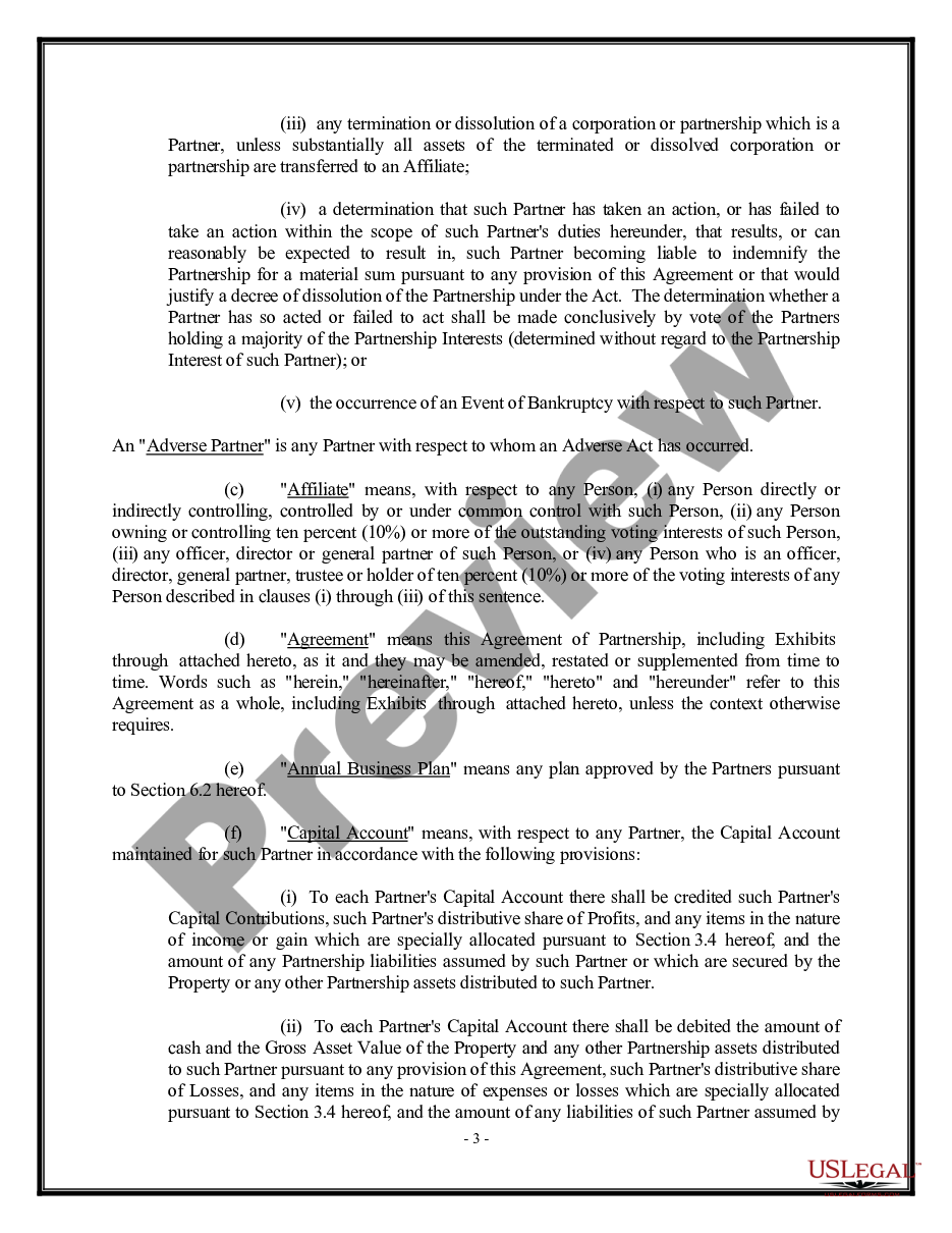 page 2 Real Estate General Partnership Agreement preview