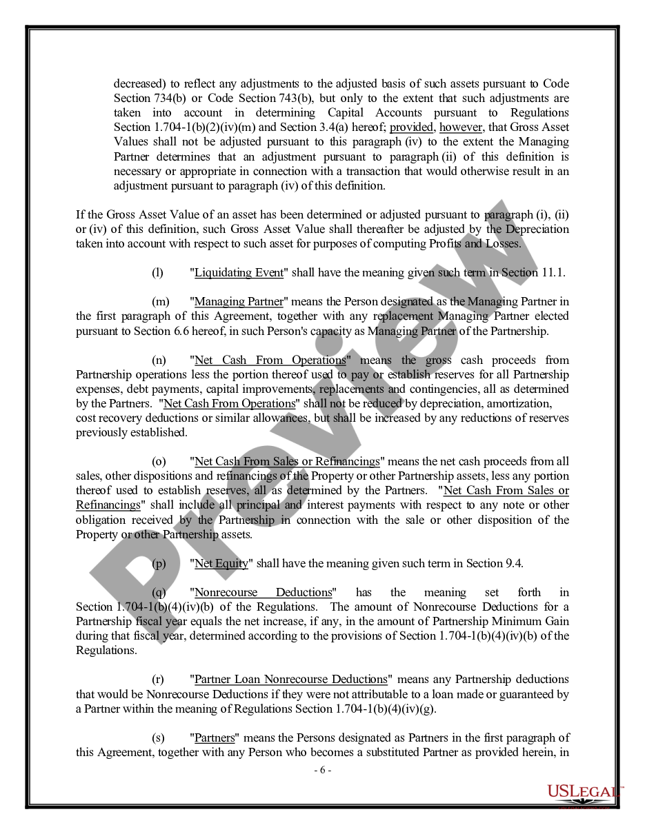 page 5 Real Estate General Partnership Agreement preview
