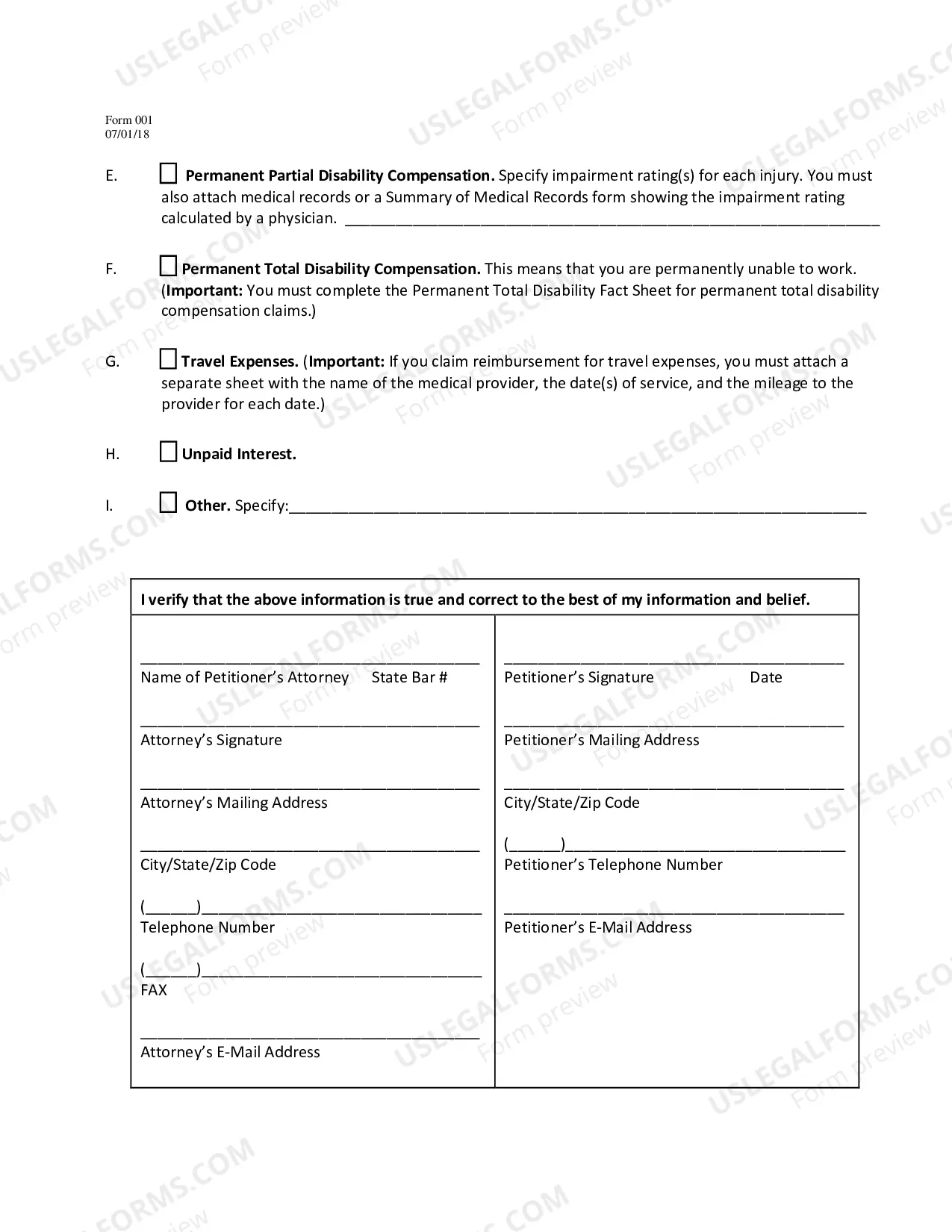 Preview Workers Compensation Application for Hearing