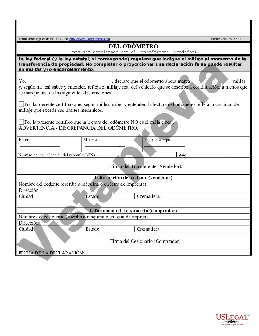 Preview Factura de Venta de Automóvil y Declaración de Odómetro