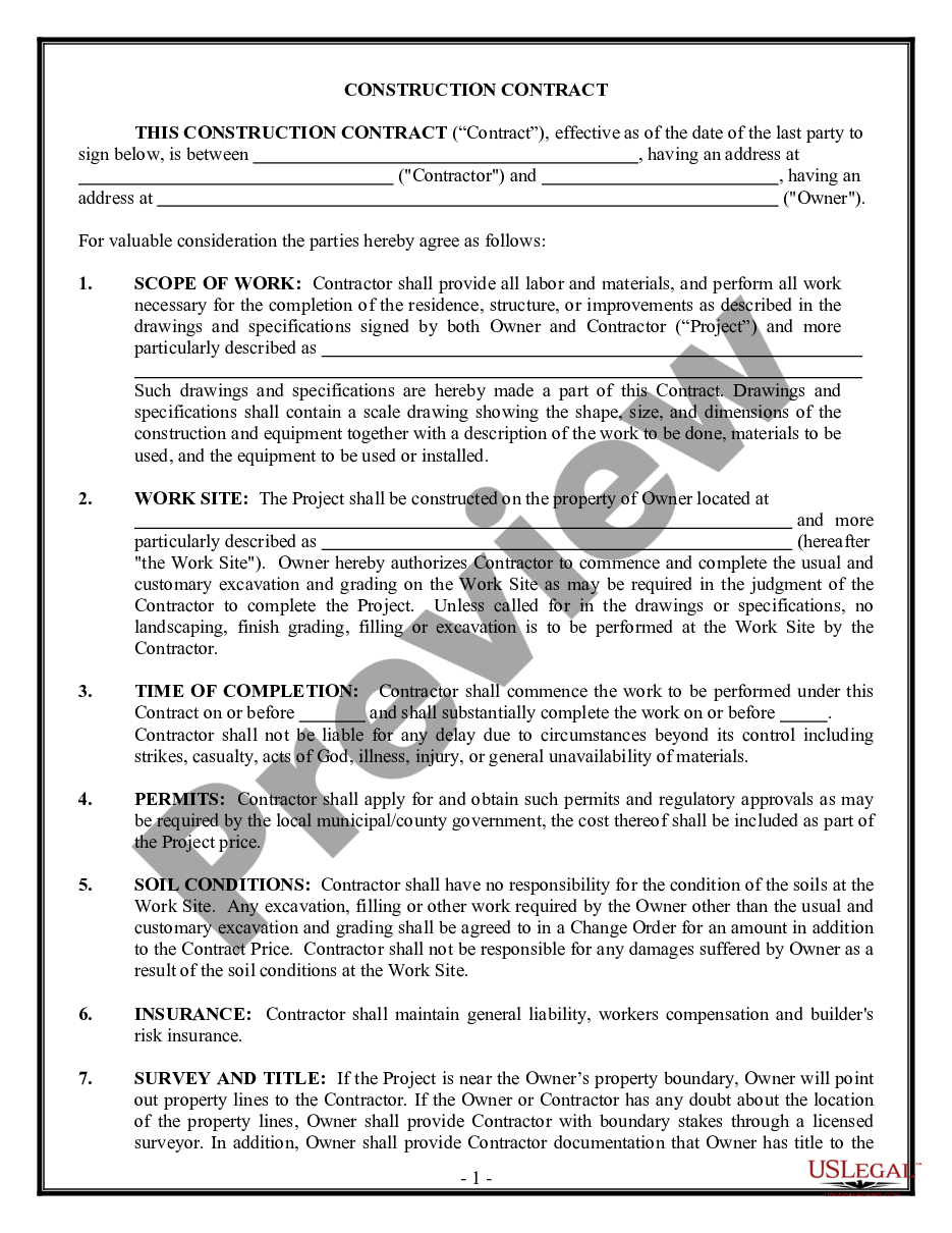 page 0 Residential Cleaning Contract for Contractor preview