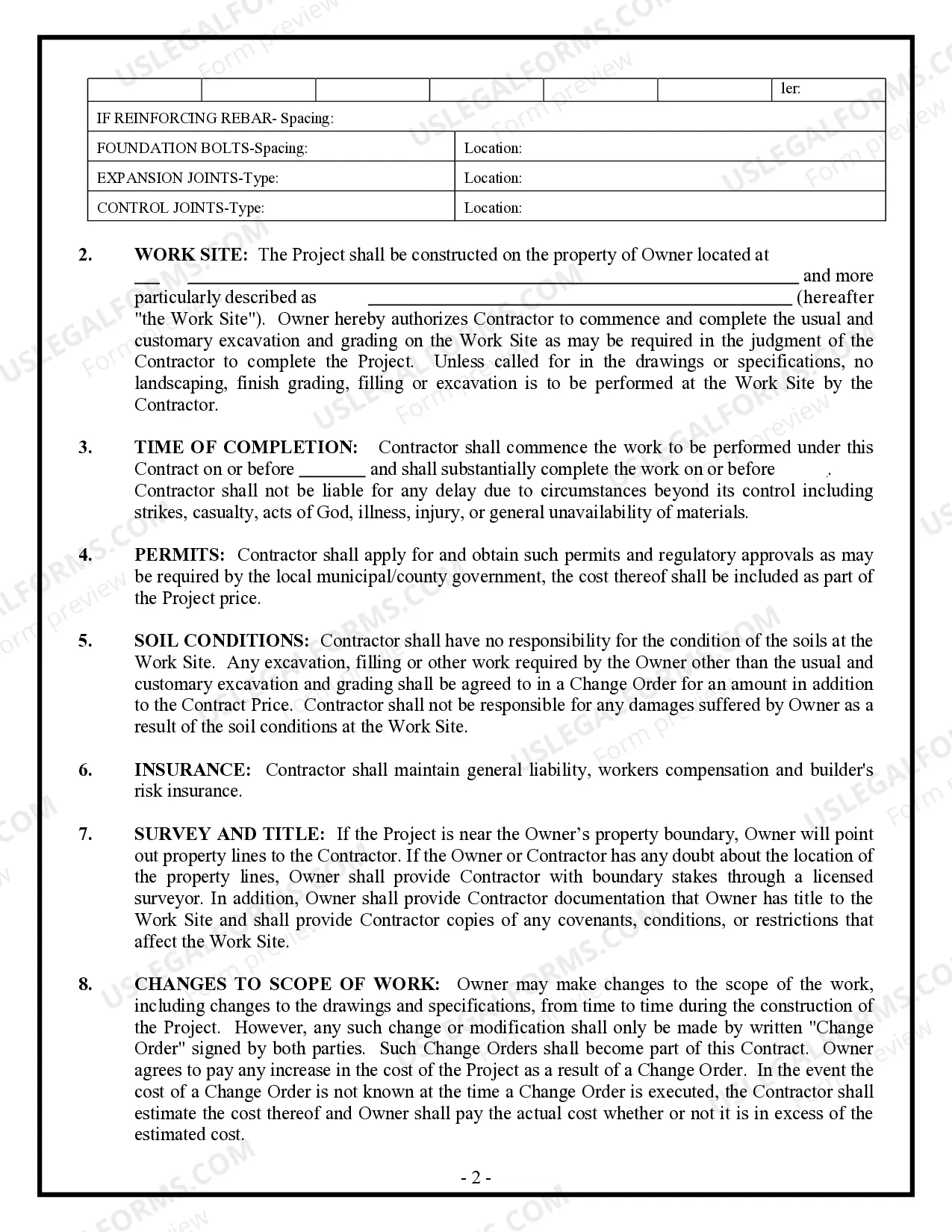 Preview Concrete Mason Contract for Contractor