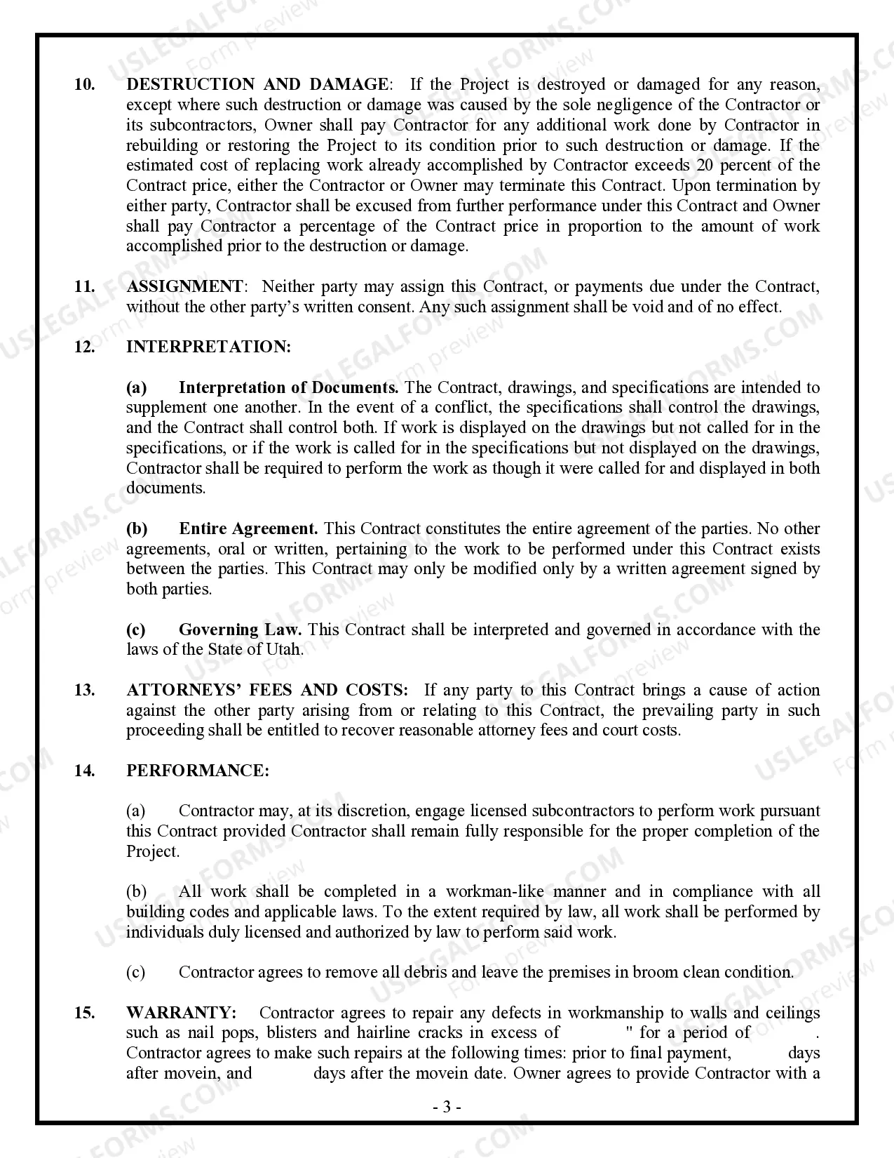 Preview Sheetrock Drywall Contract for Contractor