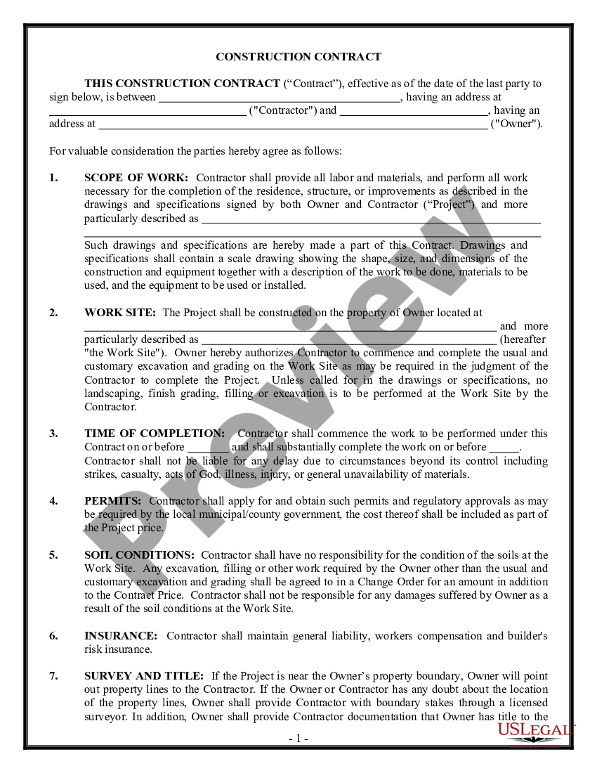 Cost Plus Building Contract Template For Construction US Legal Forms