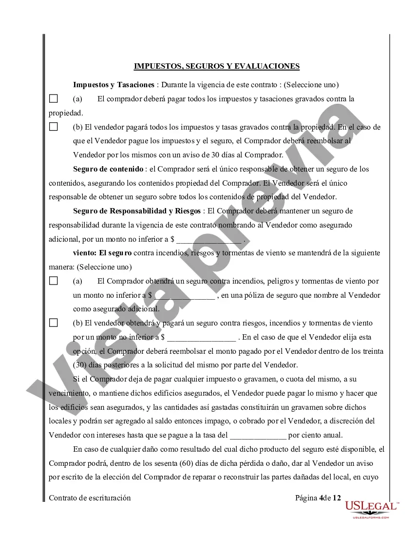 Preview Acuerdo o Contrato de Escritura de Venta y Compra de Bienes Raíces a/k/a Terreno o Contrato de Ejecución