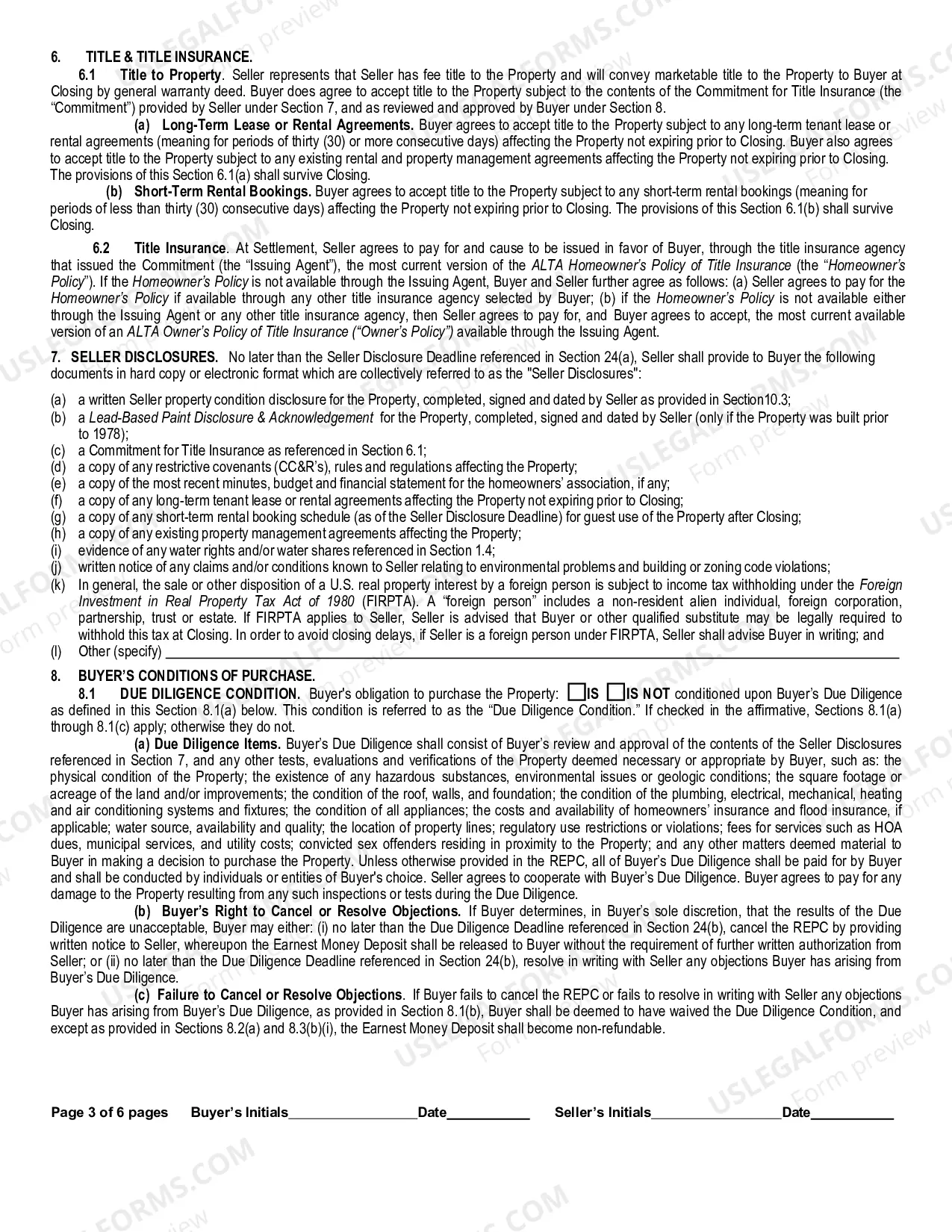 Preview Contract for Sale and Purchase of Real Estate with or without broker or agent for Residential Home Sale Agreement