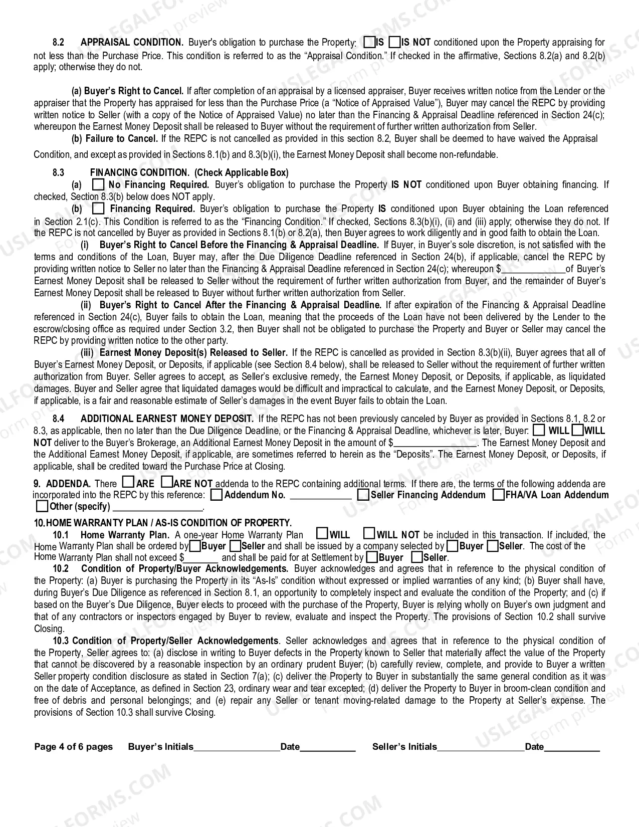 Preview Contract for Sale and Purchase of Real Estate with or without broker or agent for Residential Home Sale Agreement