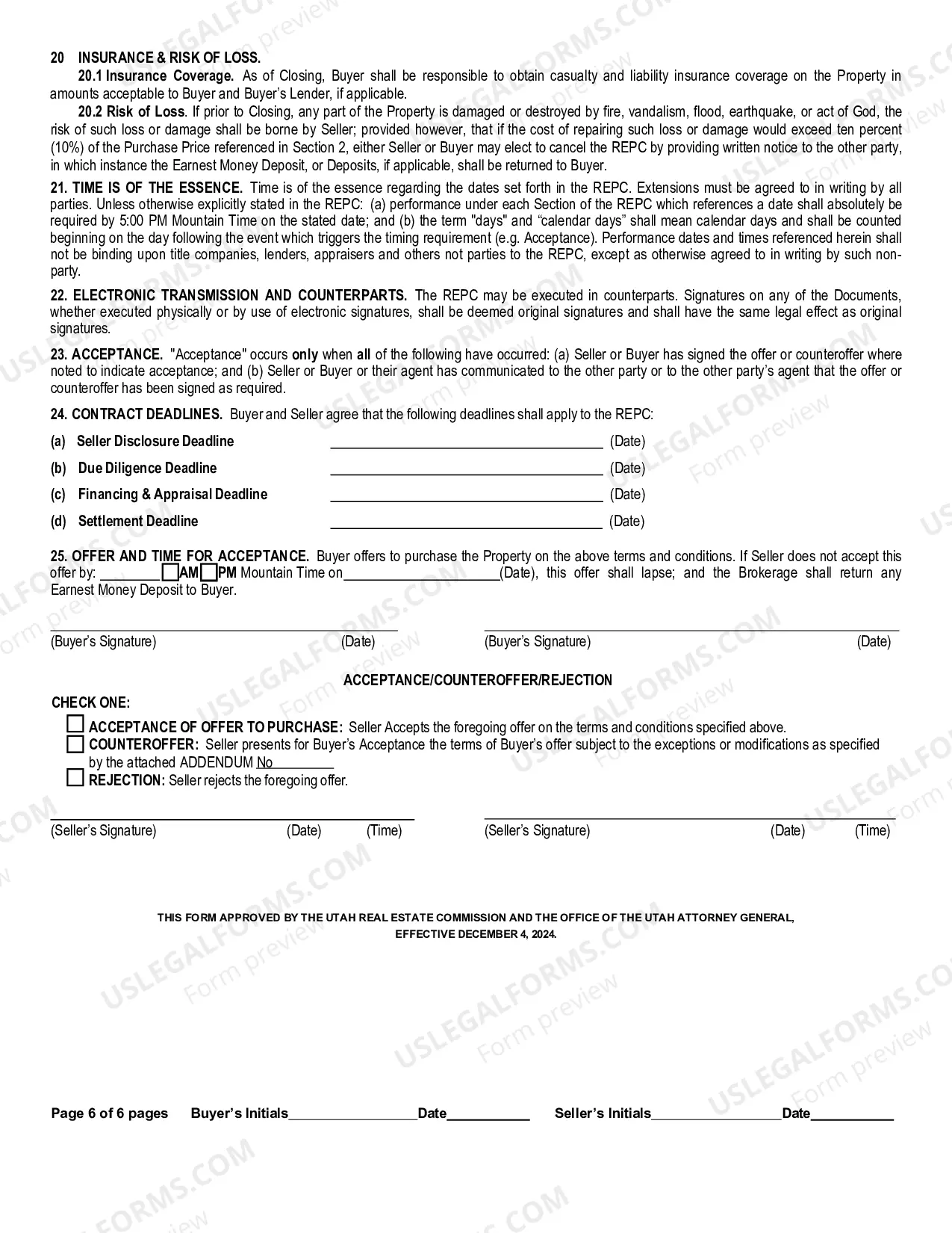 Preview Contract for Sale and Purchase of Real Estate with or without broker or agent for Residential Home Sale Agreement