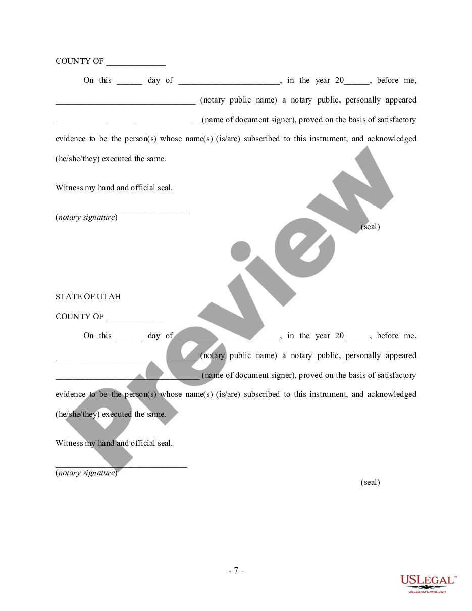page 6 Utah Prenuptial Premarital Agreement - Uniform Premarital Agreement Act - with Financial Statements preview