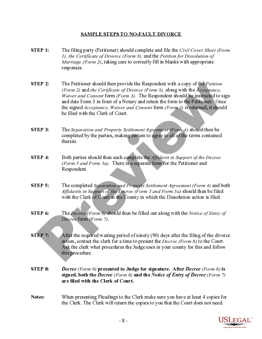 Preview Utah No-Fault Agreed Uncontested Divorce Package for Dissolution of Marriage for Persons with No Children with or without Property and Debts