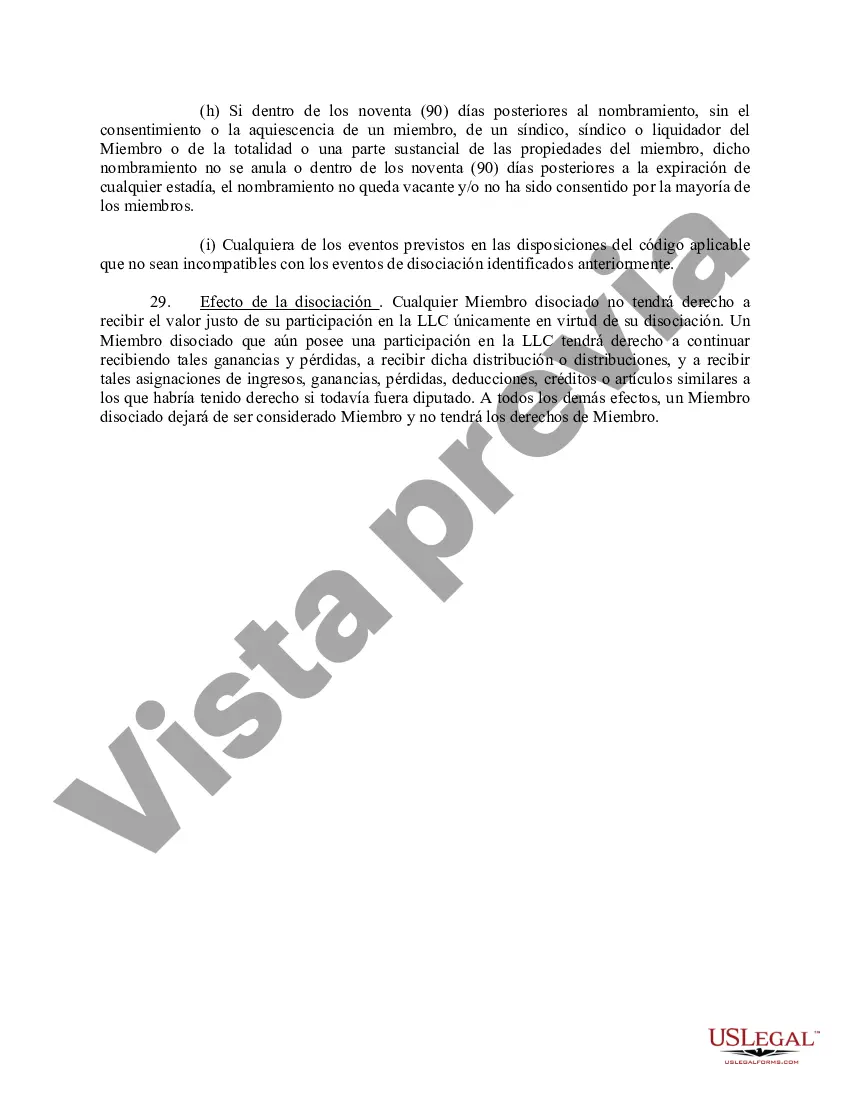 Preview Acuerdo Operativo de Sociedad de Responsabilidad Limitada LLC