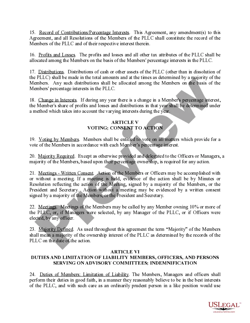 Preview Utah Professional Limited Liability Company PLLC Formation Package